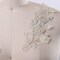 Beige Lace Applique Pair Sequin Beaded Alencon Style Bridal Costume Embellishment